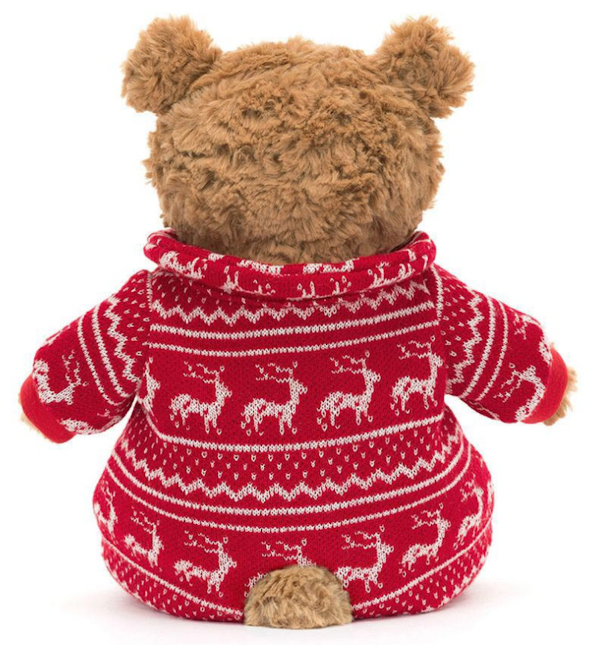 Bartholomew Teddy Bear wearing red nordic Winter Pyjamas