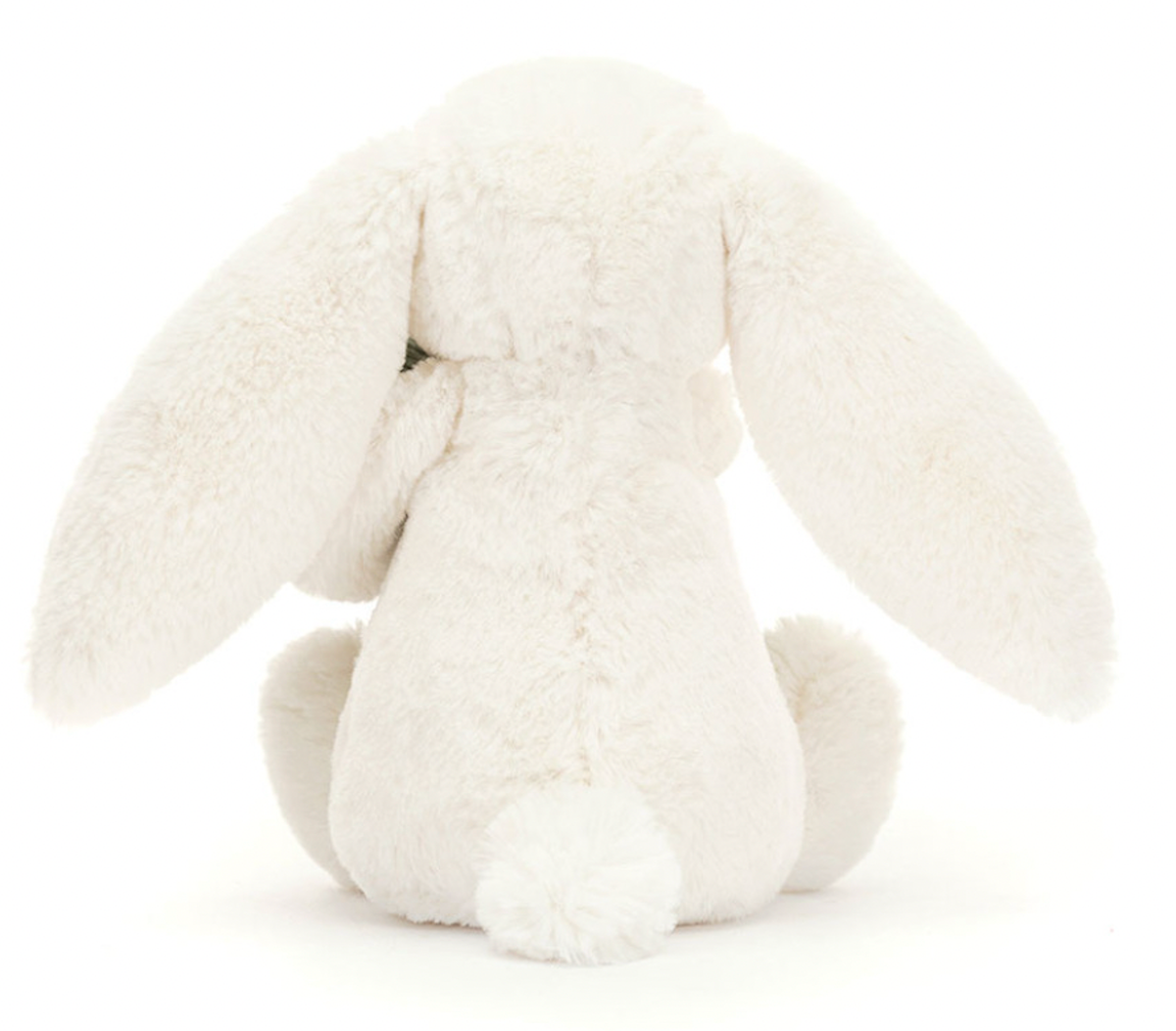White bunny soft toy from behind
