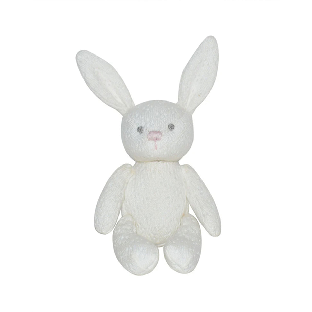 White plush bunny toy on a white background