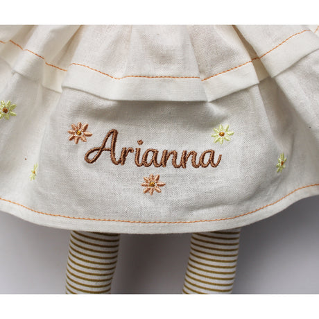 Doll dress embroidered with a name