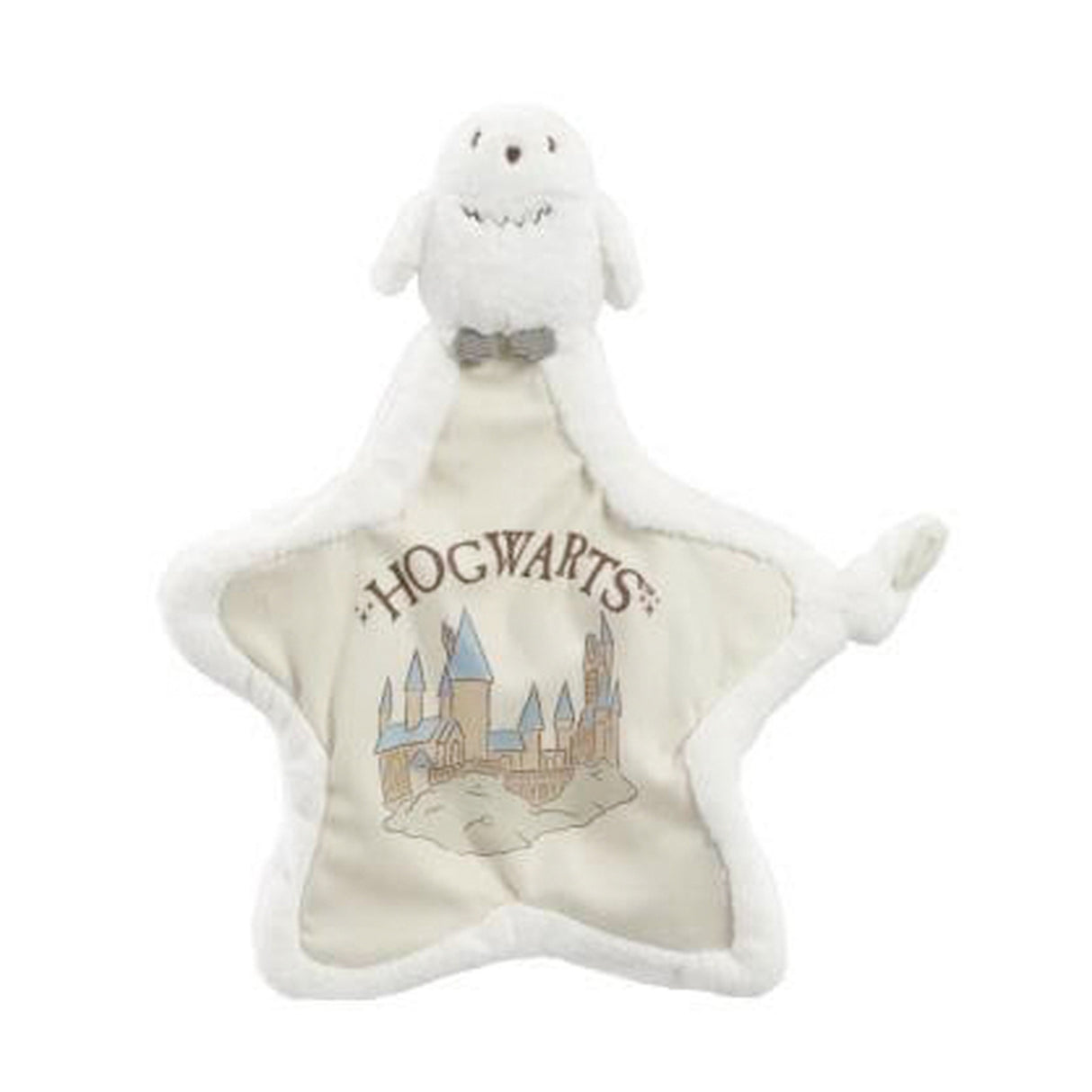 Hedwig Star-shaped soother with 'Hogwarts' and castle design on a white background