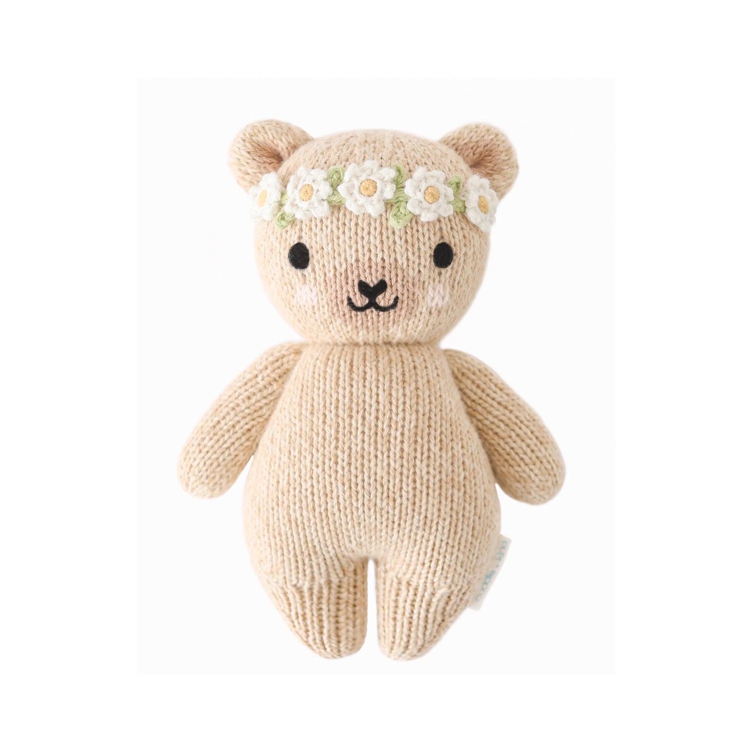 Cuddle+kind Handmade knitted teddy bear with a flower crown