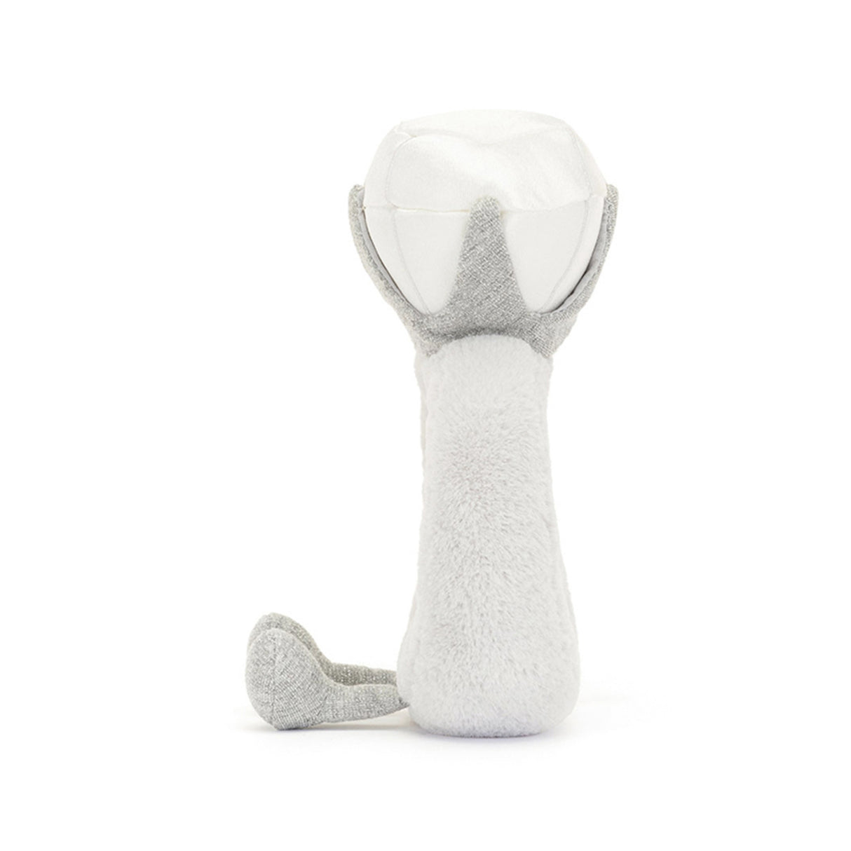 Jellycat Plush dimond ring shaped toy with a face on a white background