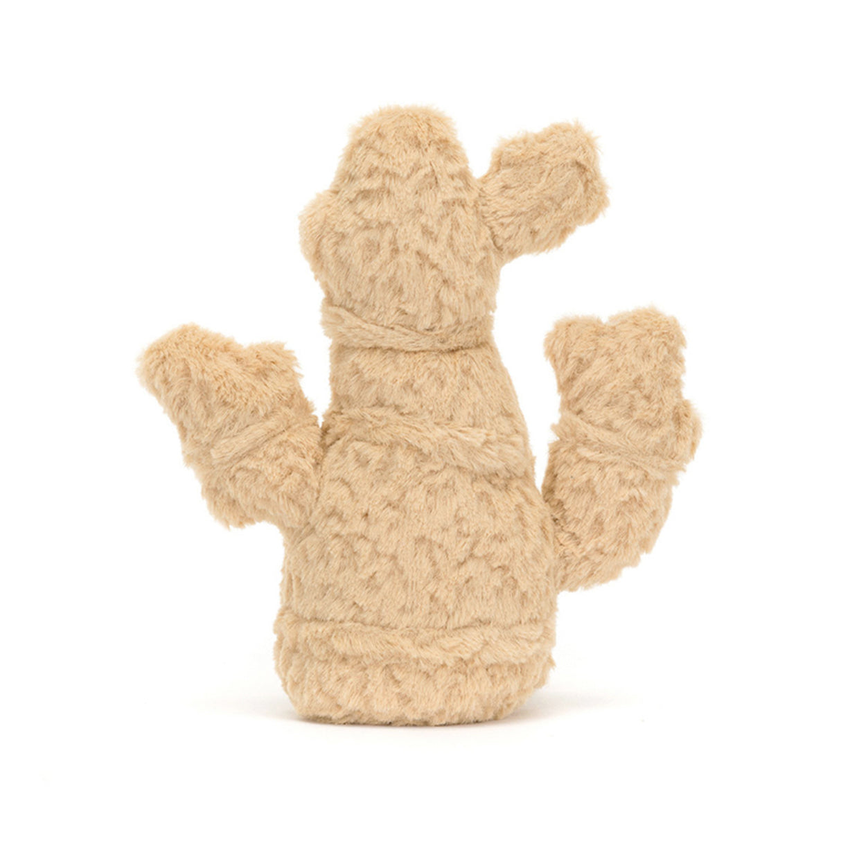 Plush toy shaped like a ginger root on a white background