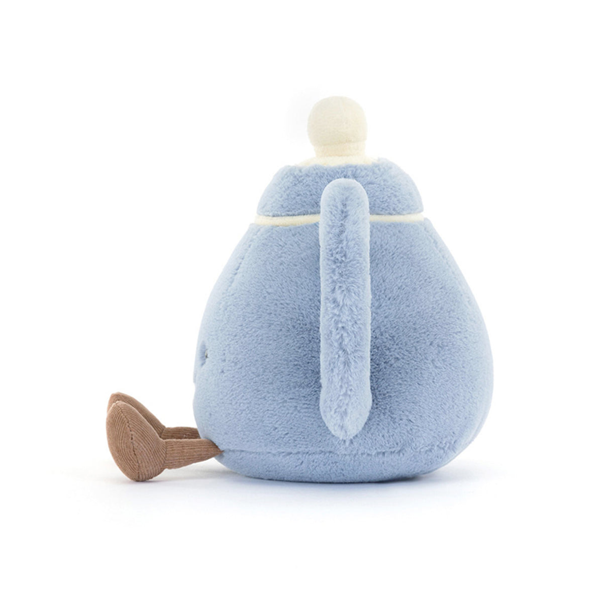Jellycat Amuseable Plush toy resembling a blue teapot with a white lid on a white background
