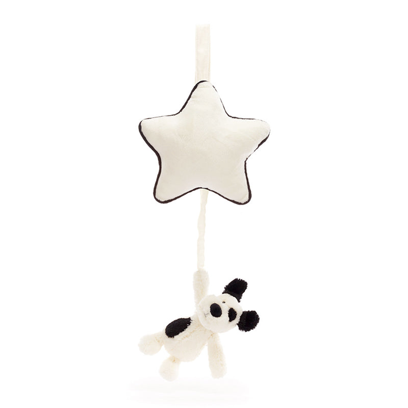 Bashful Black and Cream Puppy Musical Pull