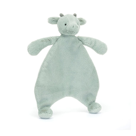 Green Dragon  Soother plush toy on a white background