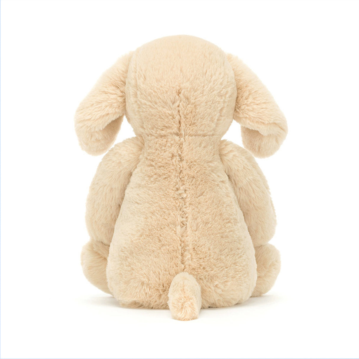 Beige plush bunny toy on a white background