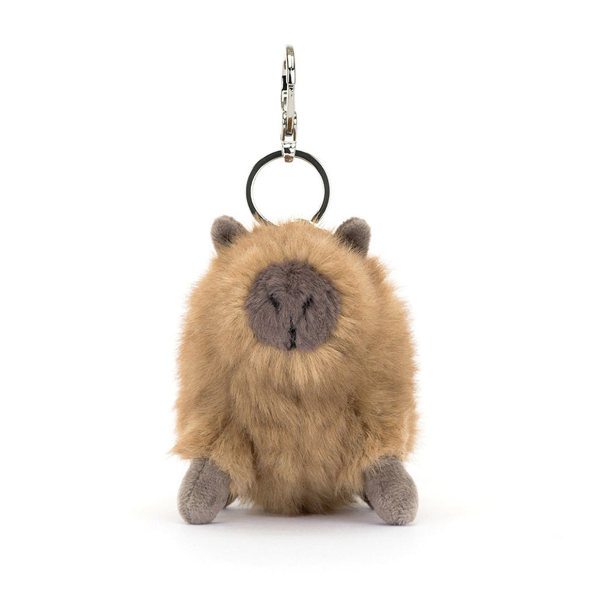 Plush keychain shaped like a Capybara on a white background