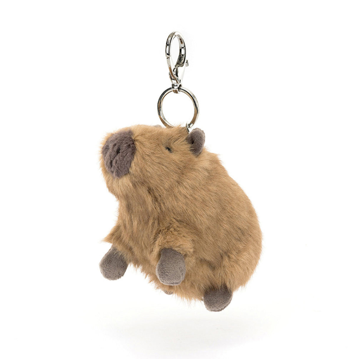 Plush keychain shaped like a Capybara on a white background