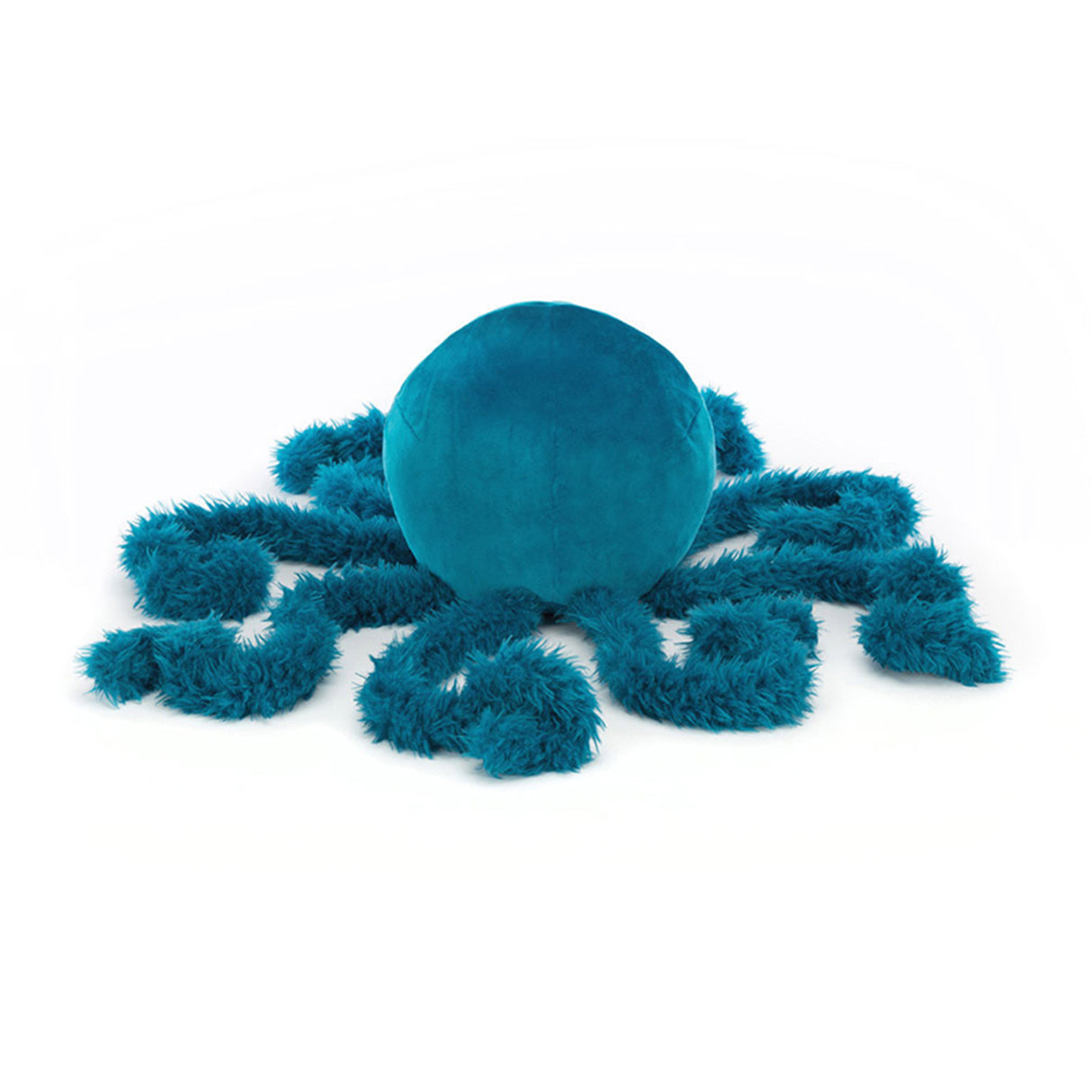 Jellycat Blue plush fluffy jellyfish toy on a white background