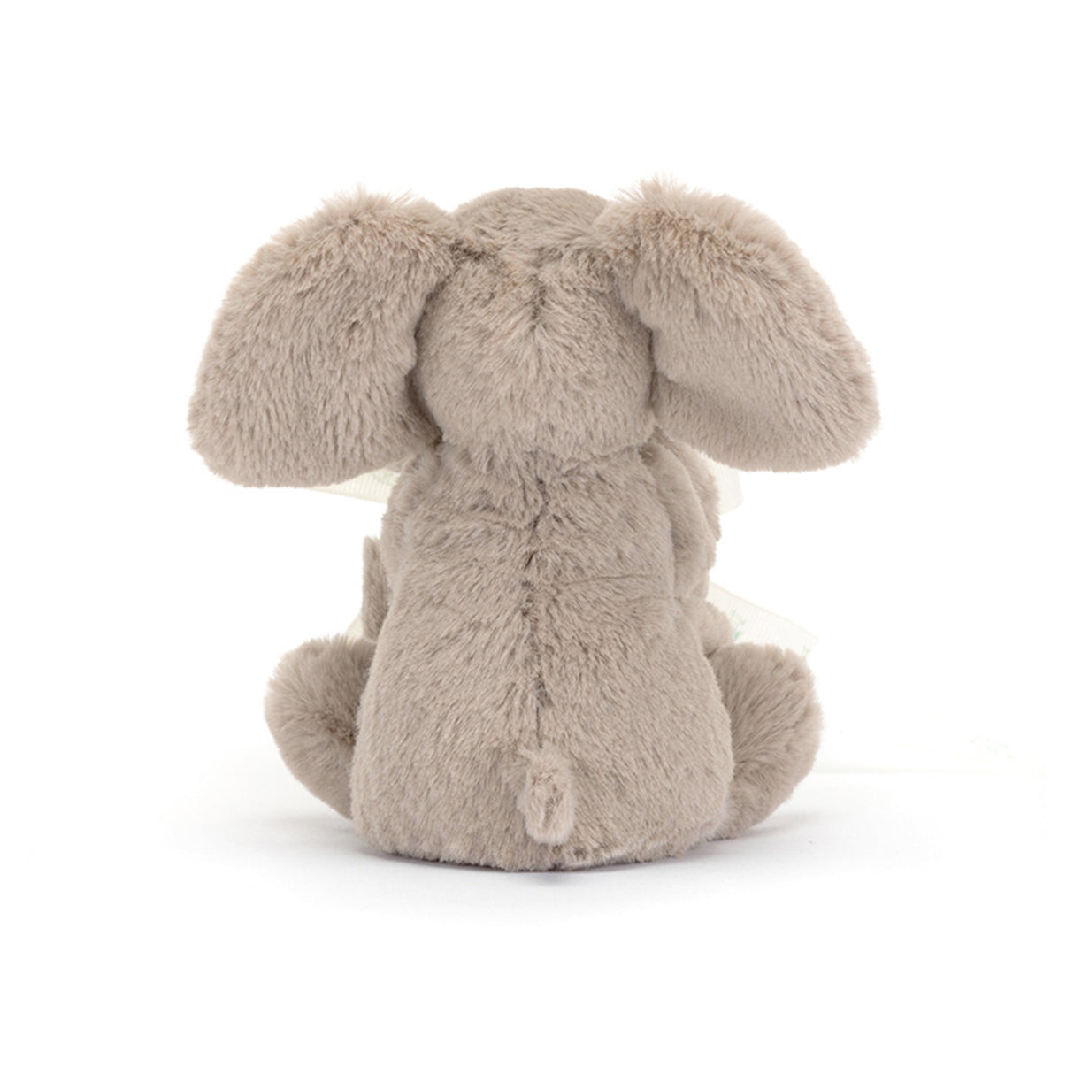 Plush toy elephant on a white background