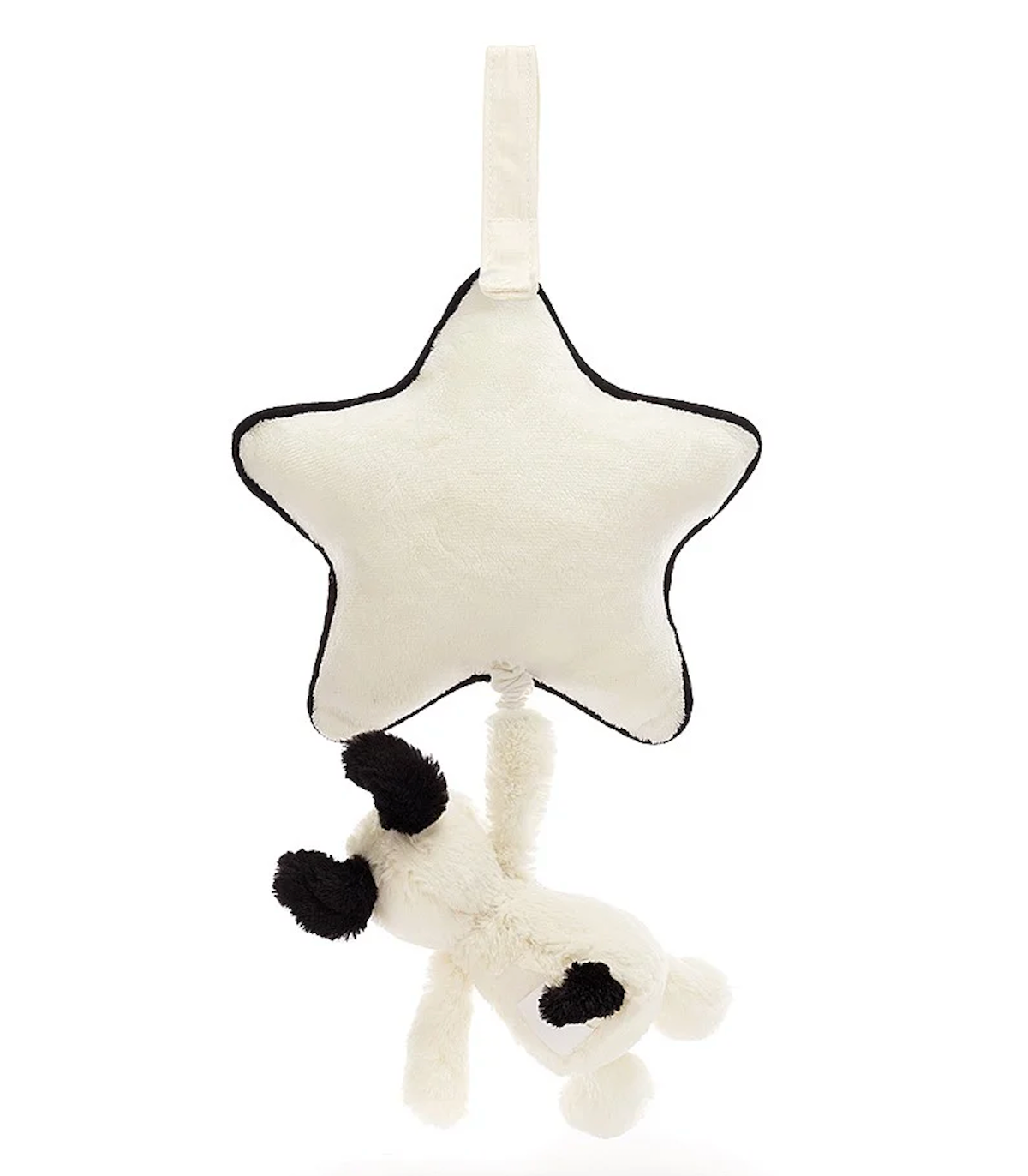Bashful Black and Cream Puppy Musical Pull
