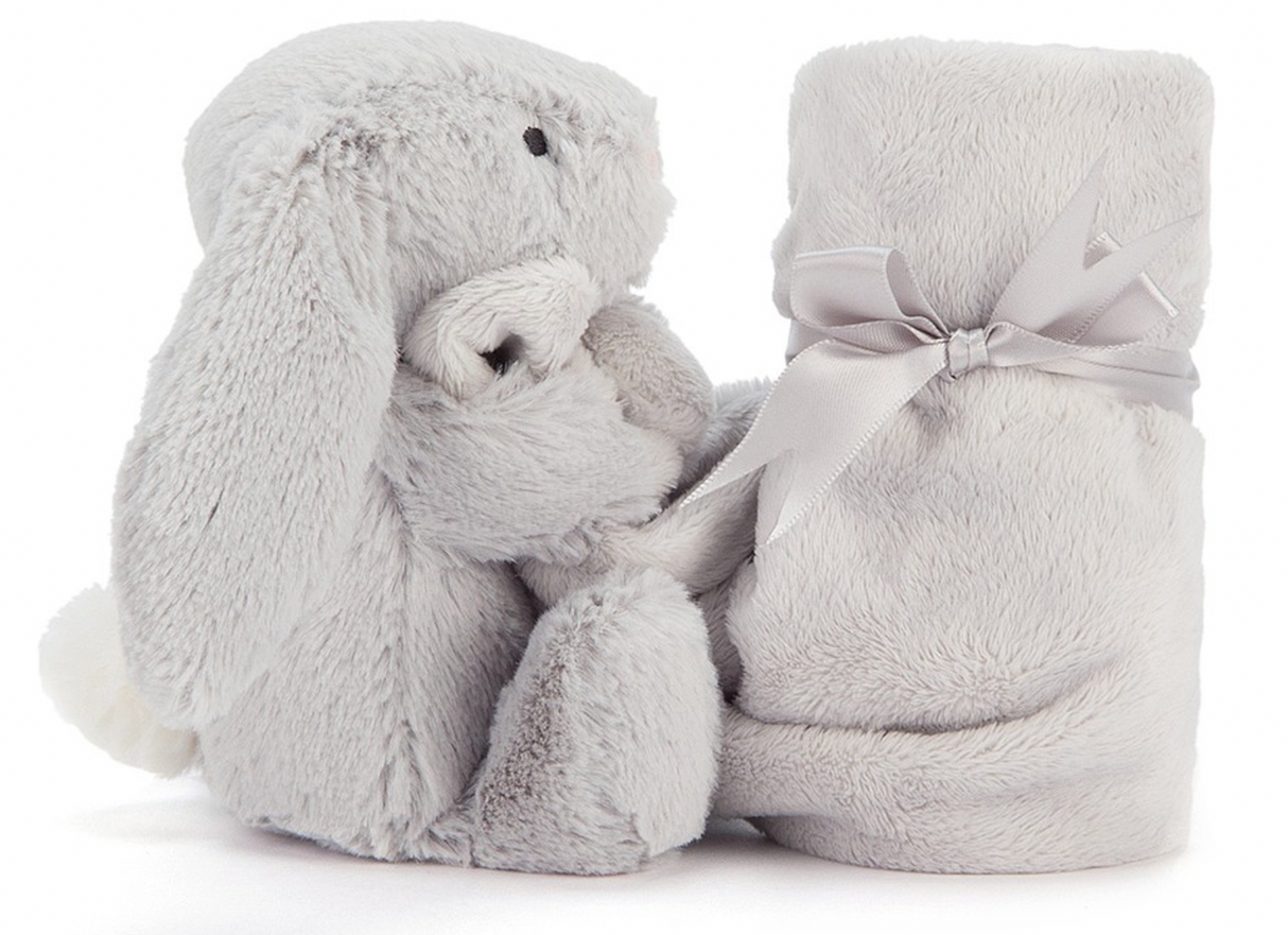 Bashful Bunny Soother, Silver - Personalised