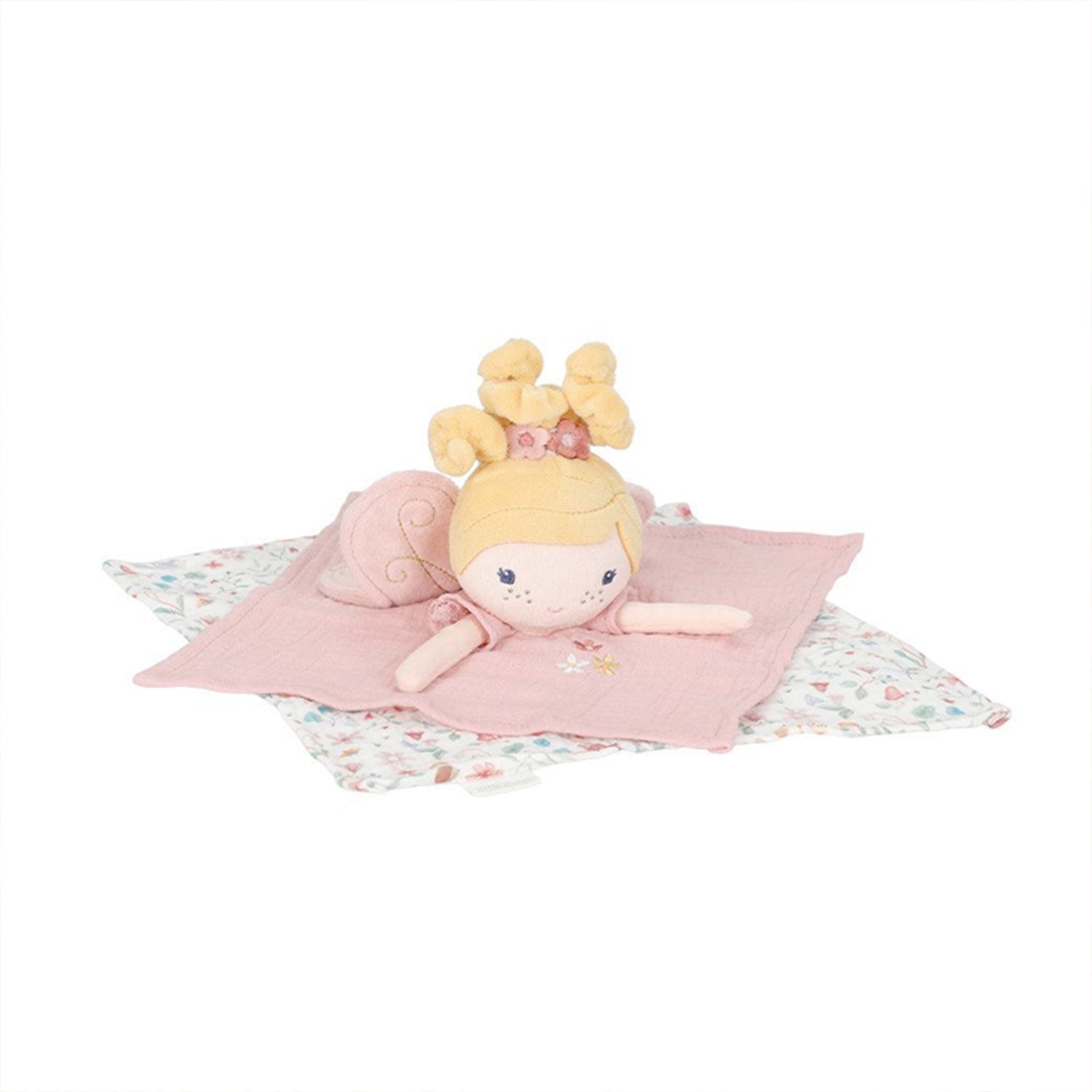 Little Duth Plush toy fairy doll  cuddle cloth with pink floral design