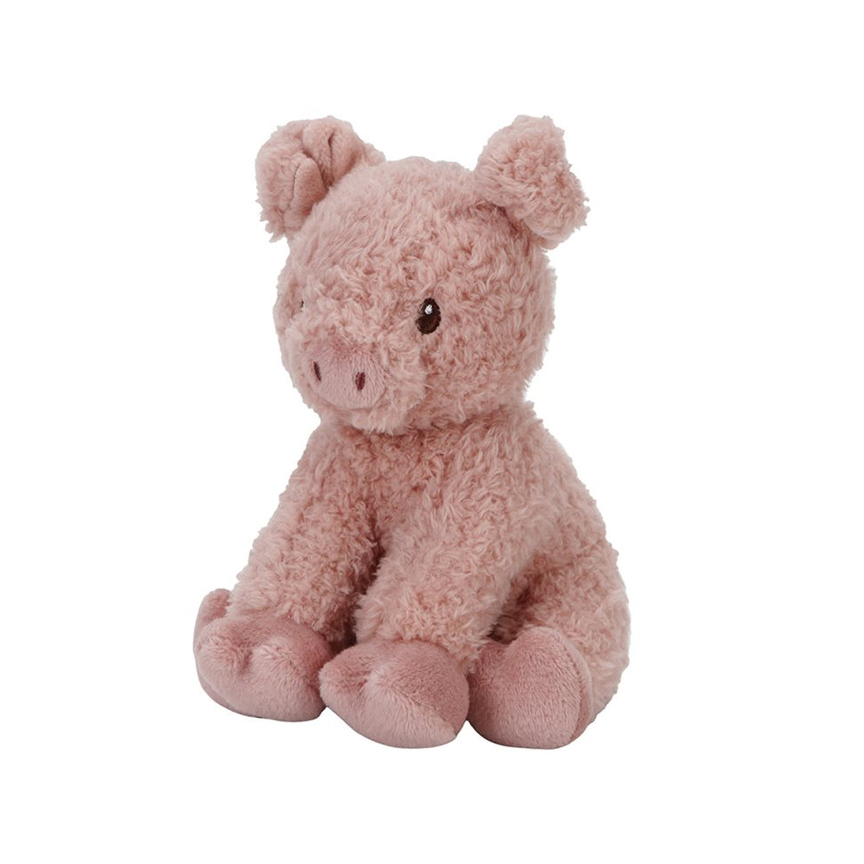 Pink pig plush toy on a white background