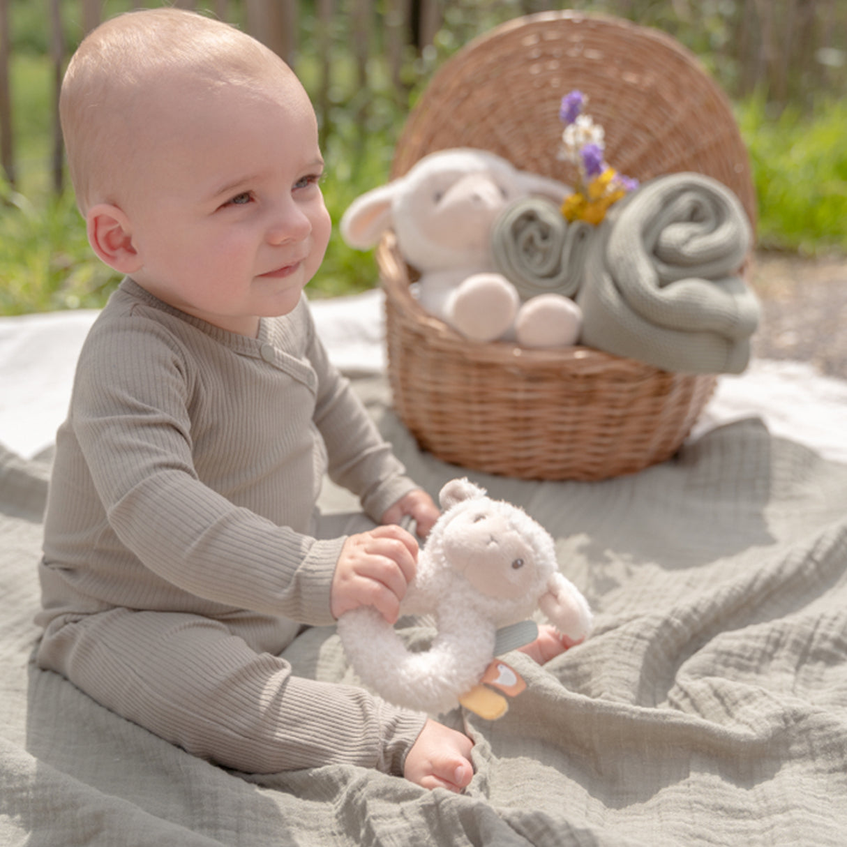 Little Dutch Baby Ring Rattle Little Farm Sheep with tags