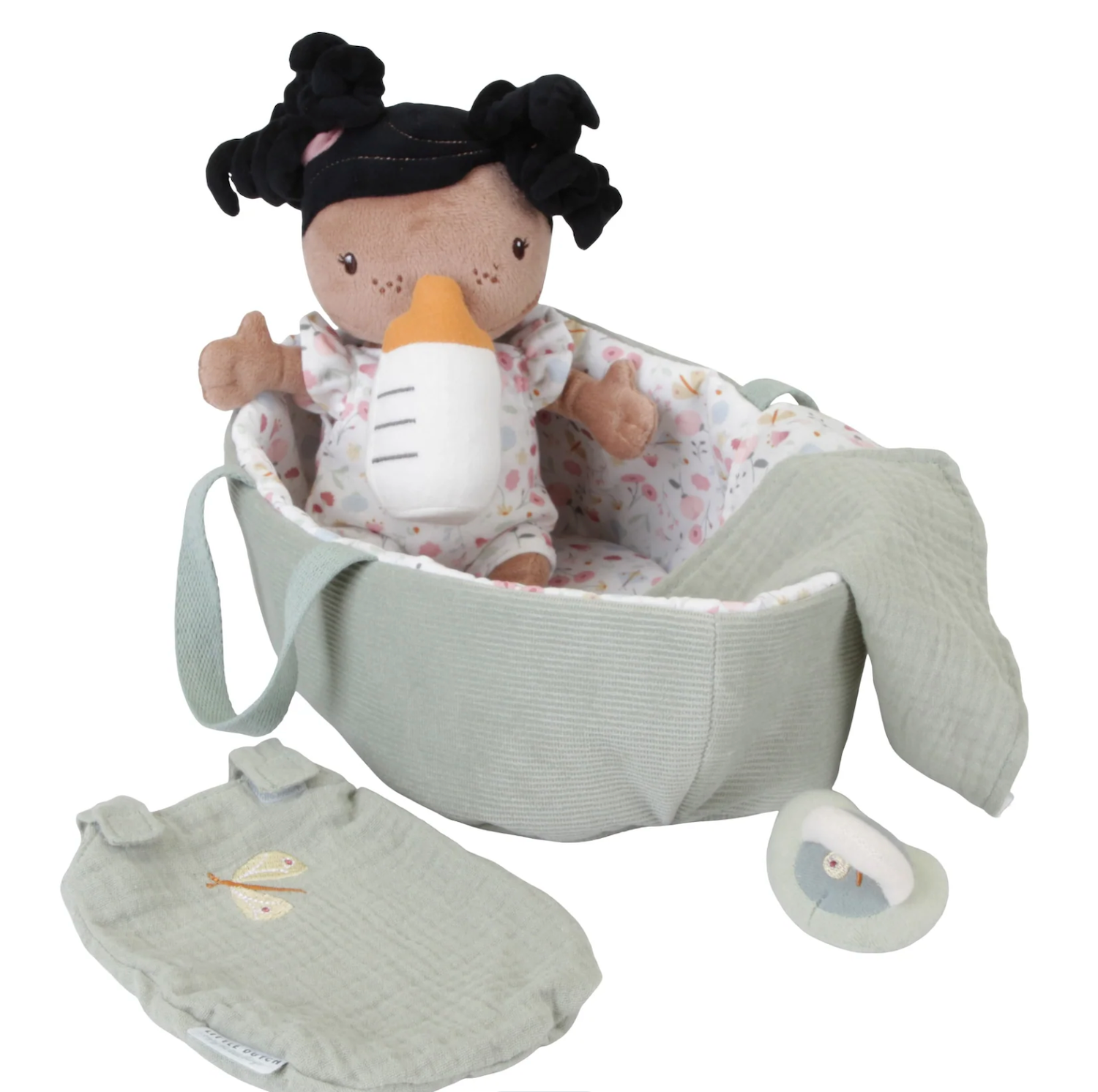 Baby Doll Evi with Carry Basket, Blanket and Bottle - Personalised