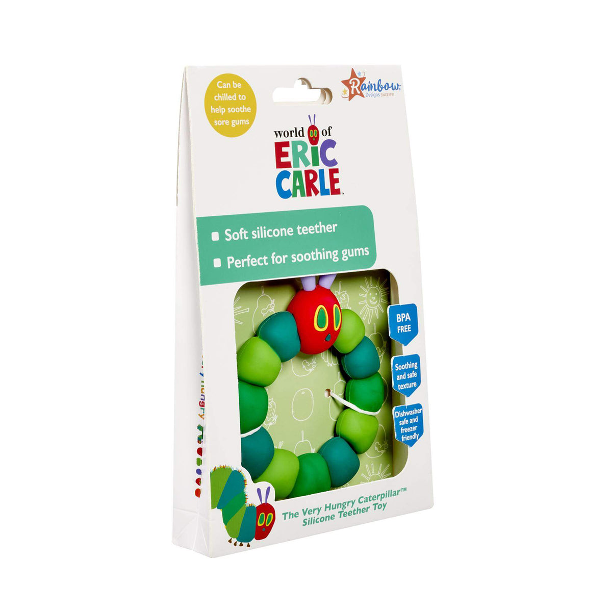 The Very Hungry Caterpillar Silicone Teether by Rainbow Designs - ring teether for babies