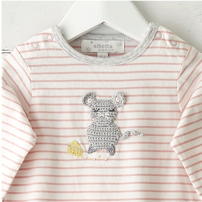 Crochet Mabel Mouse Babygrow