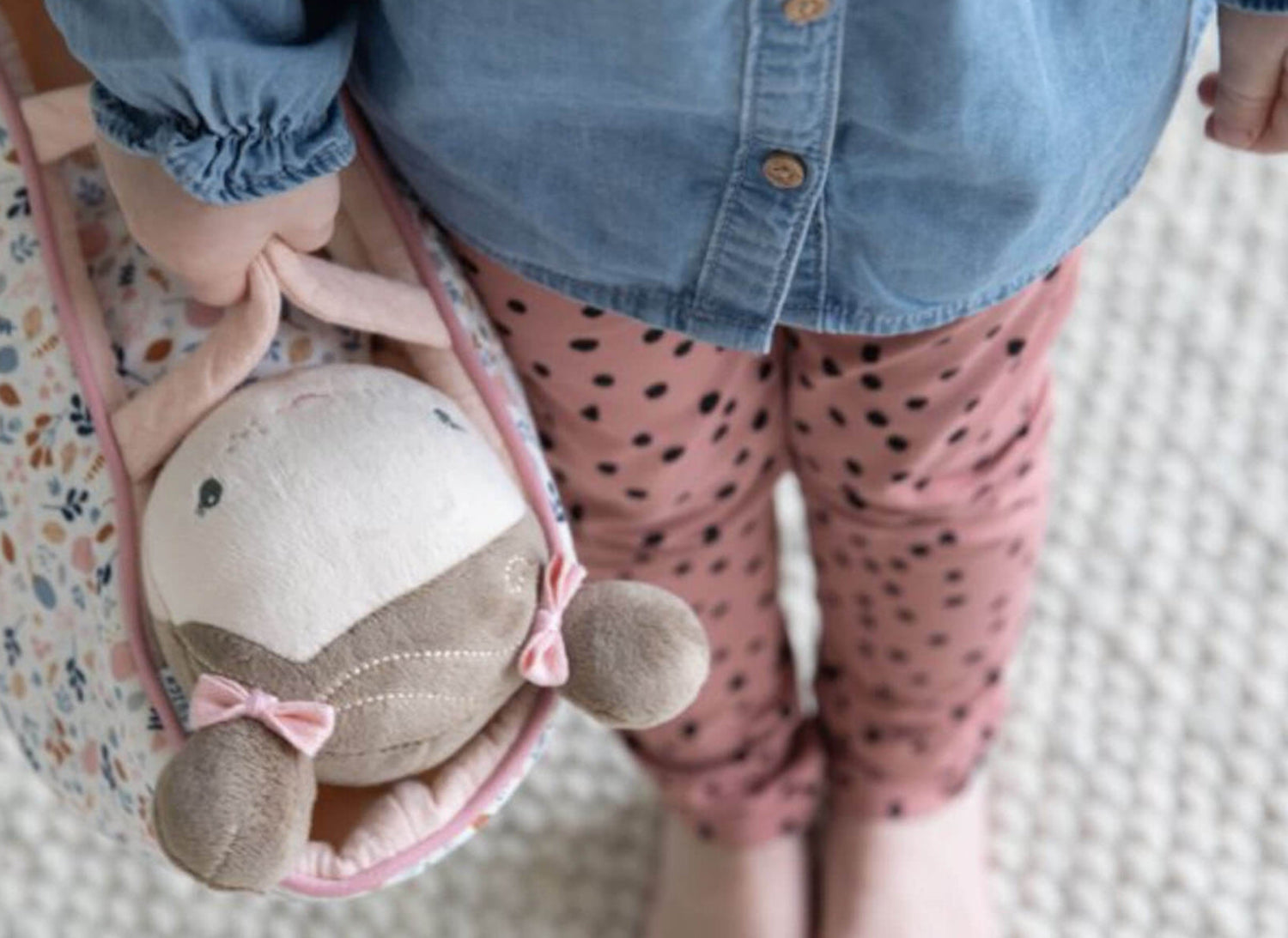 Baby Doll Rosa with Carry Basket, Blanket and Bottle - Personalised