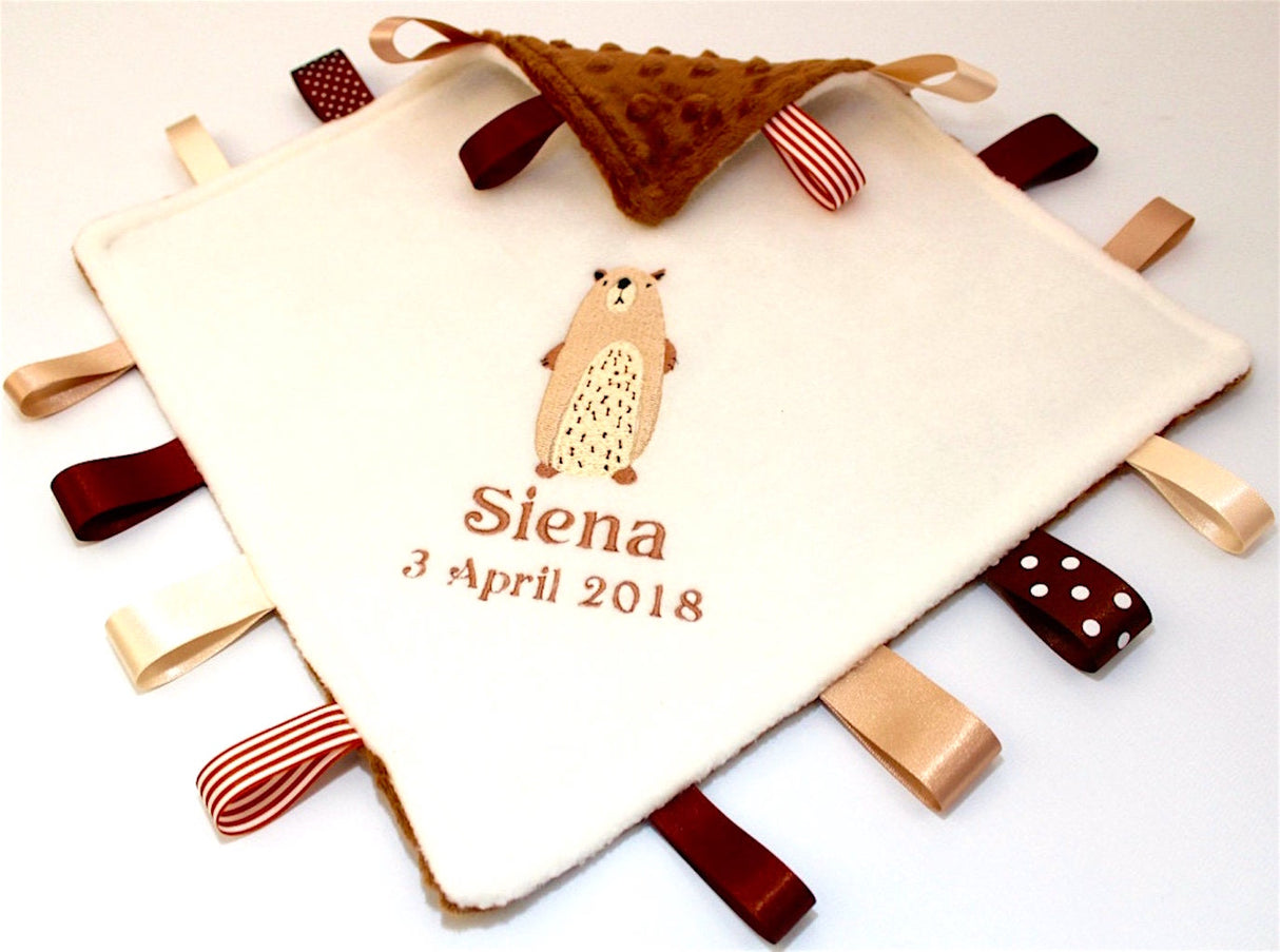 Personalised Mountain Bear Embroidered Taggy