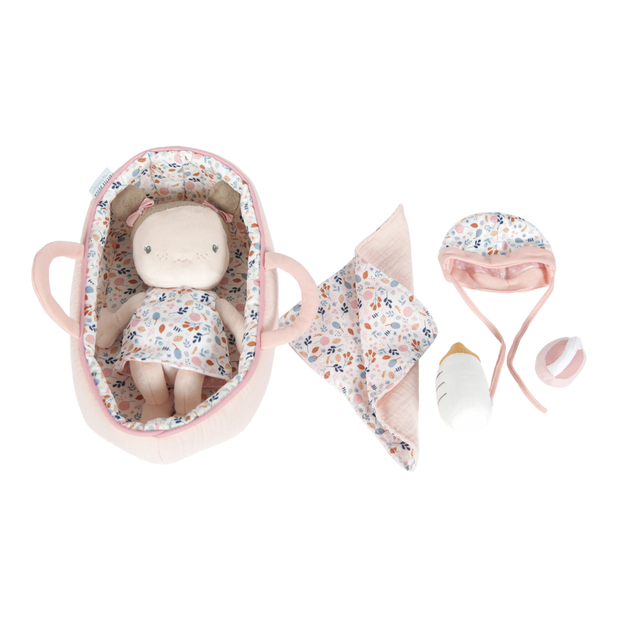 Baby Doll Rosa with Carry Basket, Blanket and Bottle - Personalised