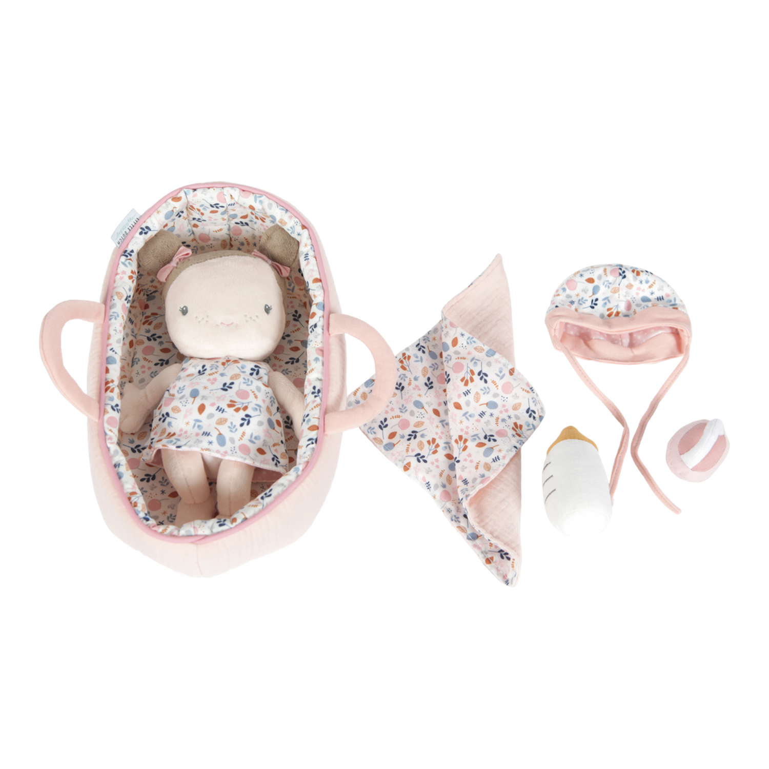 Baby Doll Rosa with Carry Basket, Blanket and Bottle - Personalised