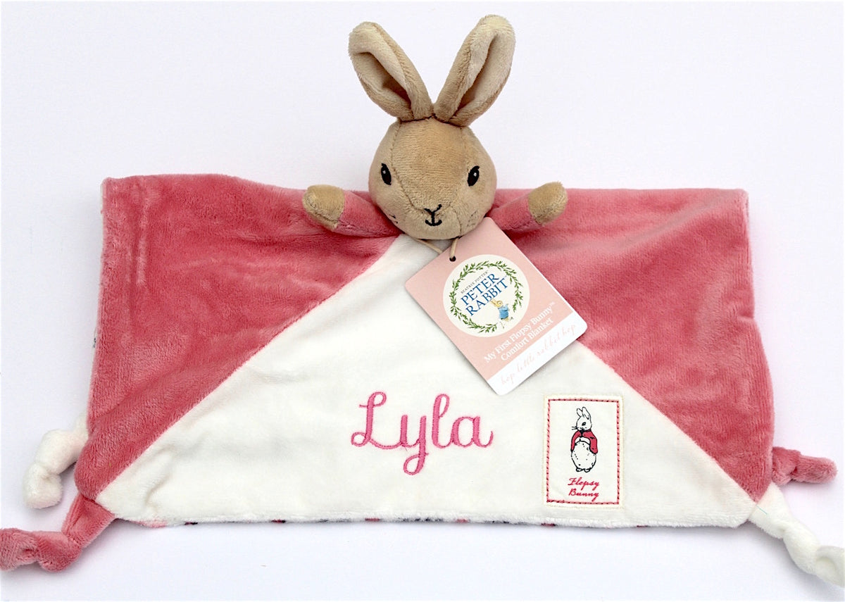 Flopsy Bunny Peter Rabbit Comforter Can be Personalised Hedgehog Gifts