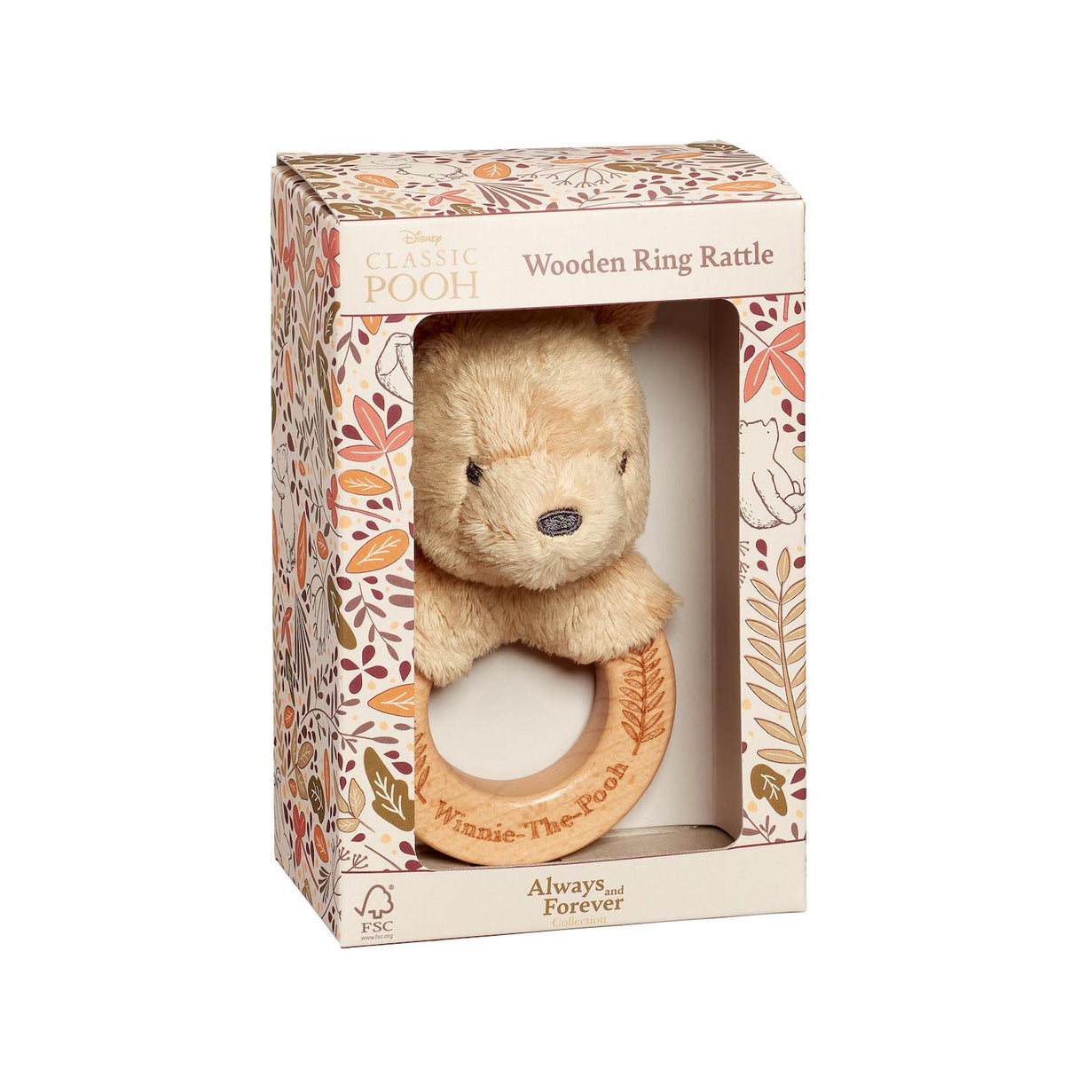 Pooh Wooden Ring Rattle - Always and Forever