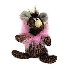 Categories Rat-A-Tu-Tu Organic Catnip Cuddler with pink neck fur and grey ears