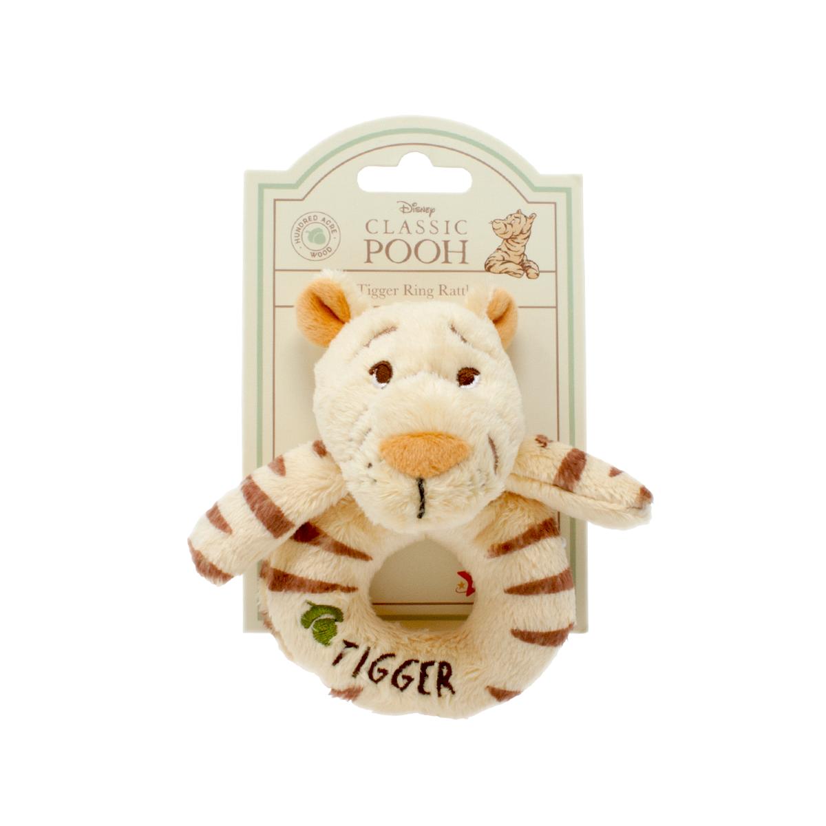 Hundred Acre Wood Tigger Ring Rattle for Christenings