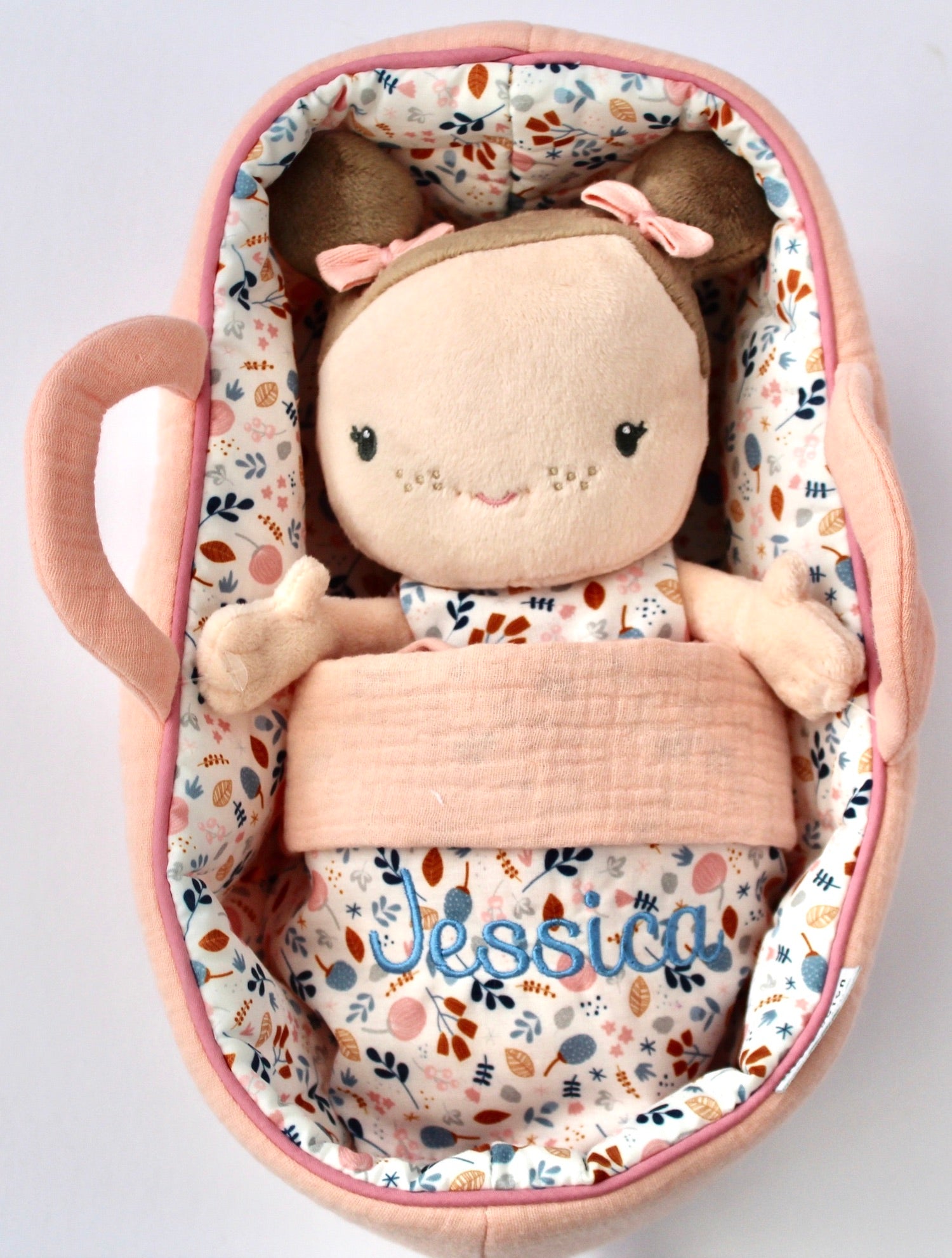 Baby Doll Rosa with Carry Basket, Blanket and Bottle - Personalised