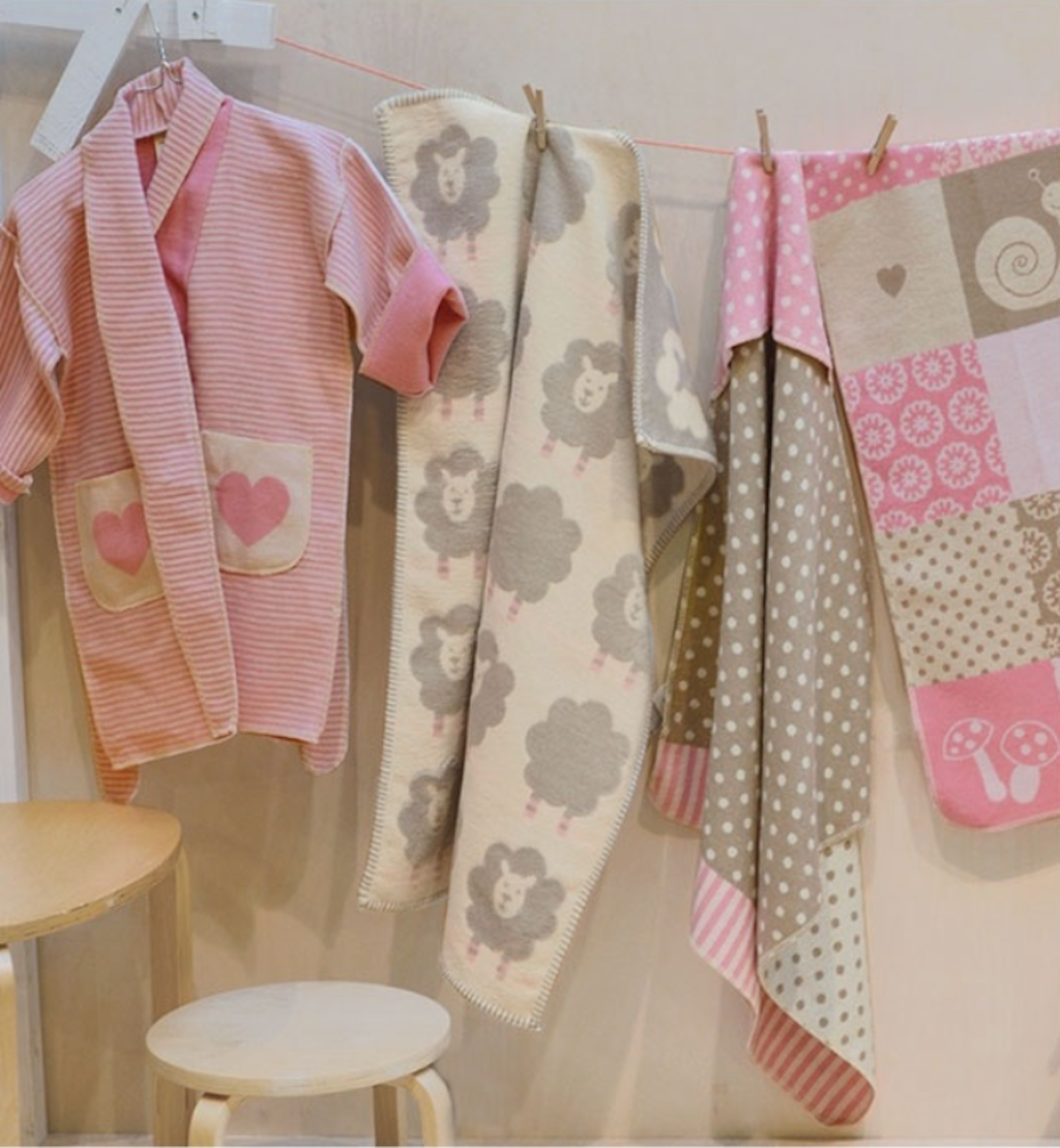 David Fussenegger Sheep Blanket (Grey & Pink)