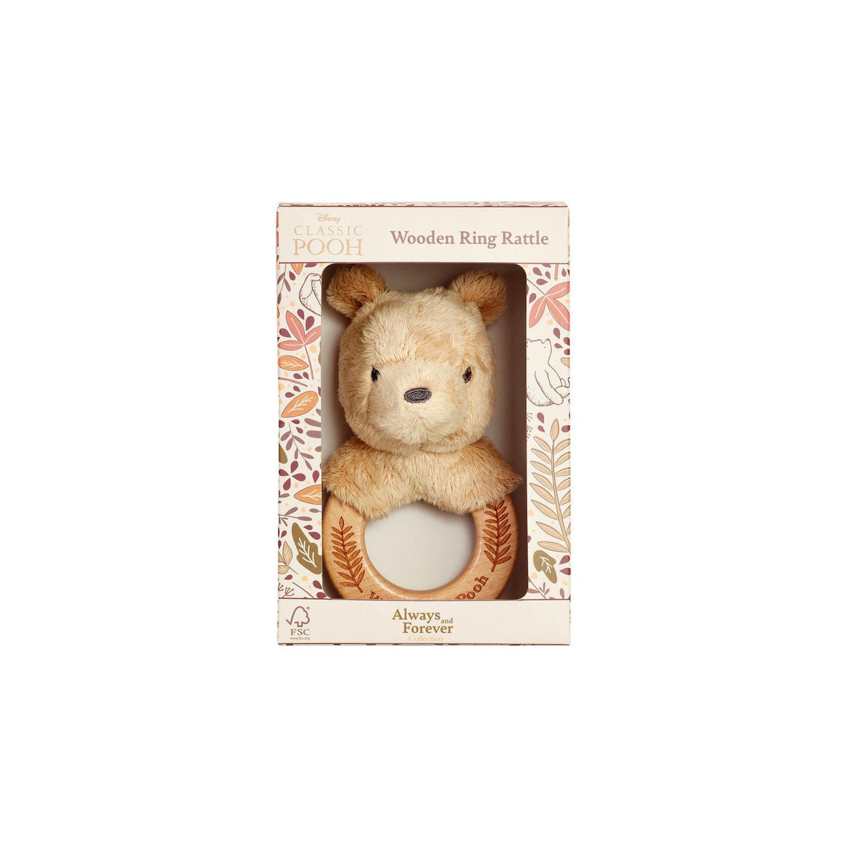 Pooh Wooden Ring Rattle - Always and Forever