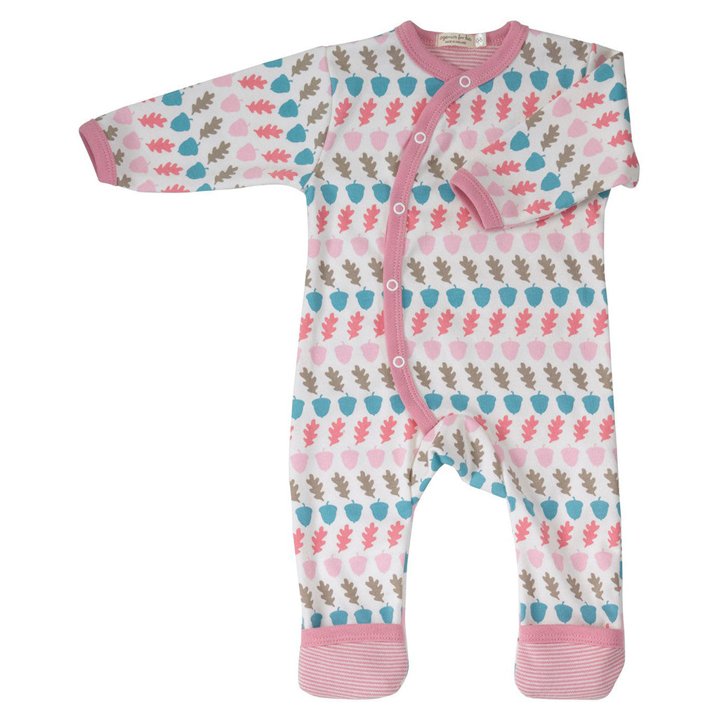 A superb quality pink Acorn Romper from Pigeon Organics