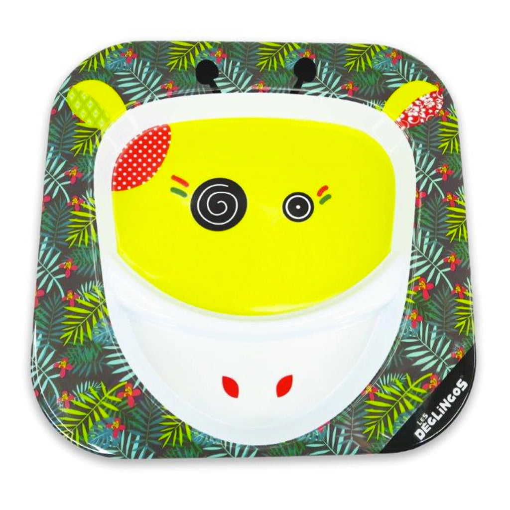 A cute Giraffe Melamine Plate in a colourful Deglingos design.