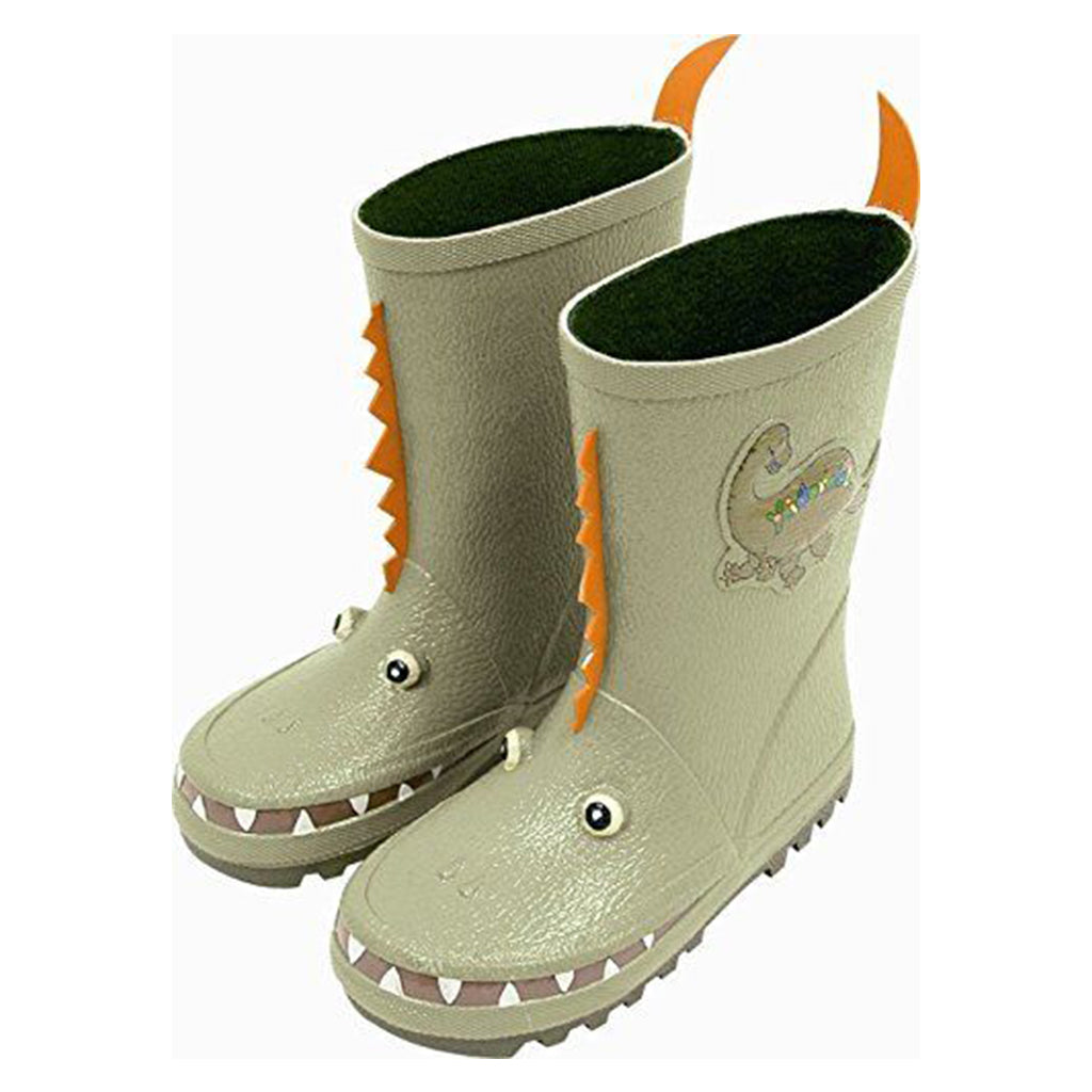 These fantastic wellies are reptile green with a cute dinosaur theme. Made from a natural rubber