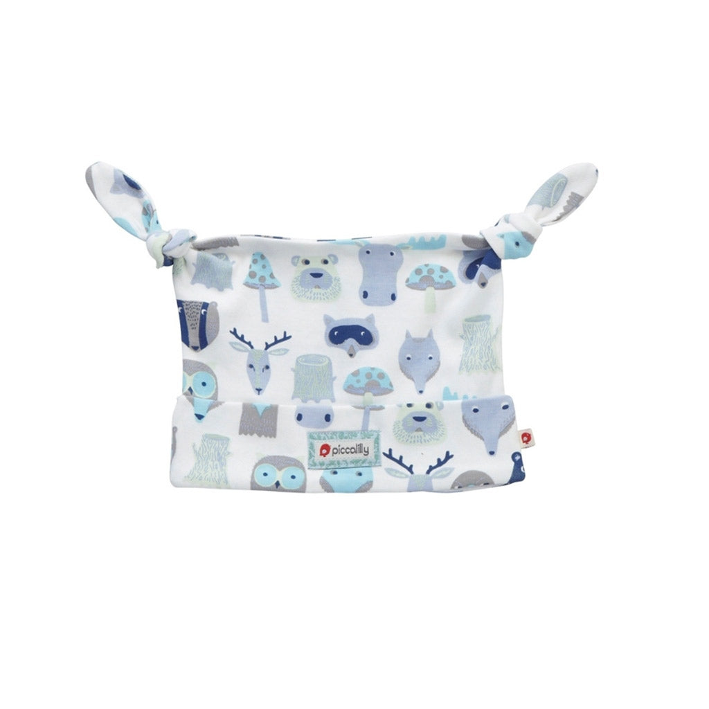 A beautiful organic Woodland Animal Knotted Hat from Piccalilly