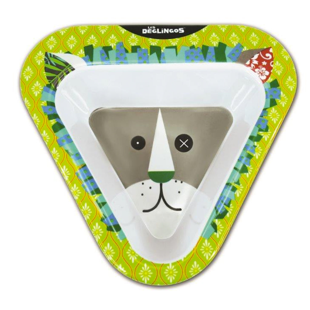 A cute Melamine Bowl with a colourful Deglingos lion design.