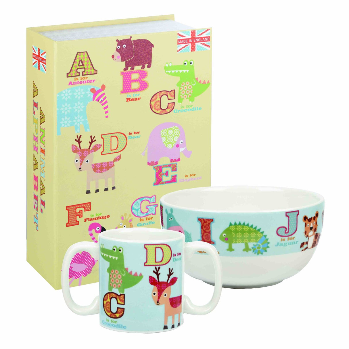 A delightful present for a new baby or growing toddler, this charming set features a fine china bowl and a perfectly sized, two-handled mug.