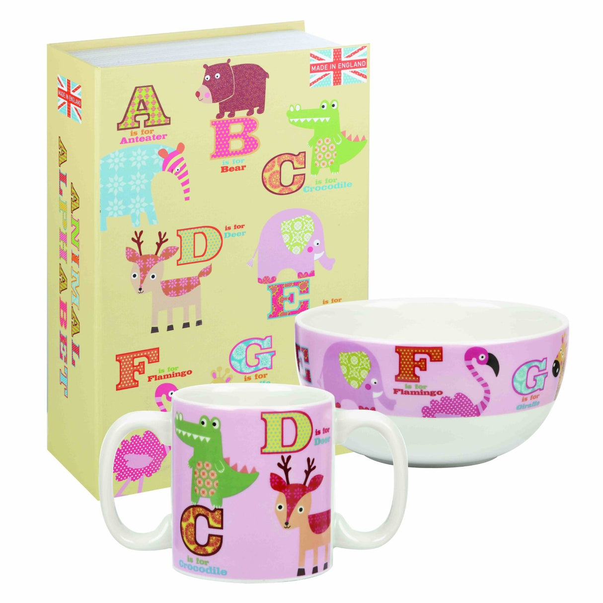 A delightful present for a new baby or growing toddler, this charming set features a fine china bowl and a perfectly sized, two-handled mug.