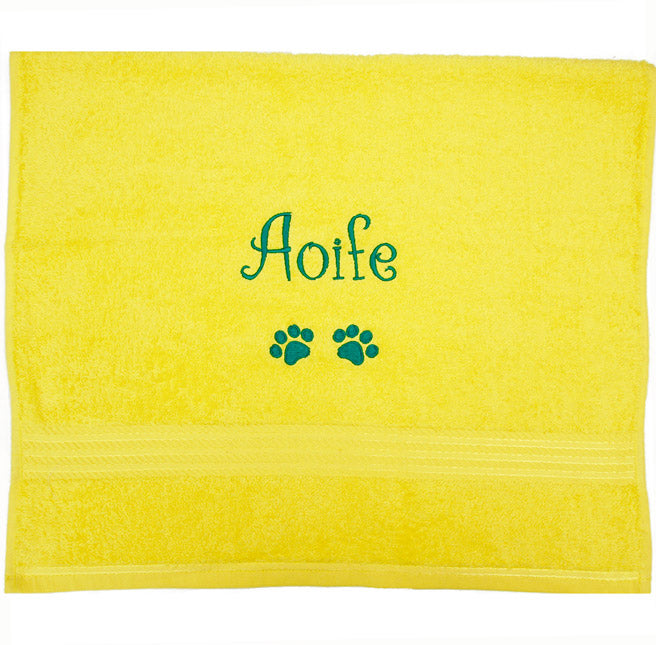 Blue Pet Dog Cat Towel embroidered or personalised with the name Alfie