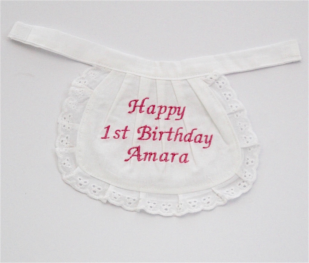 Personalised apron for Powell Craft Rag Doll Rose Floral at 40cm tall