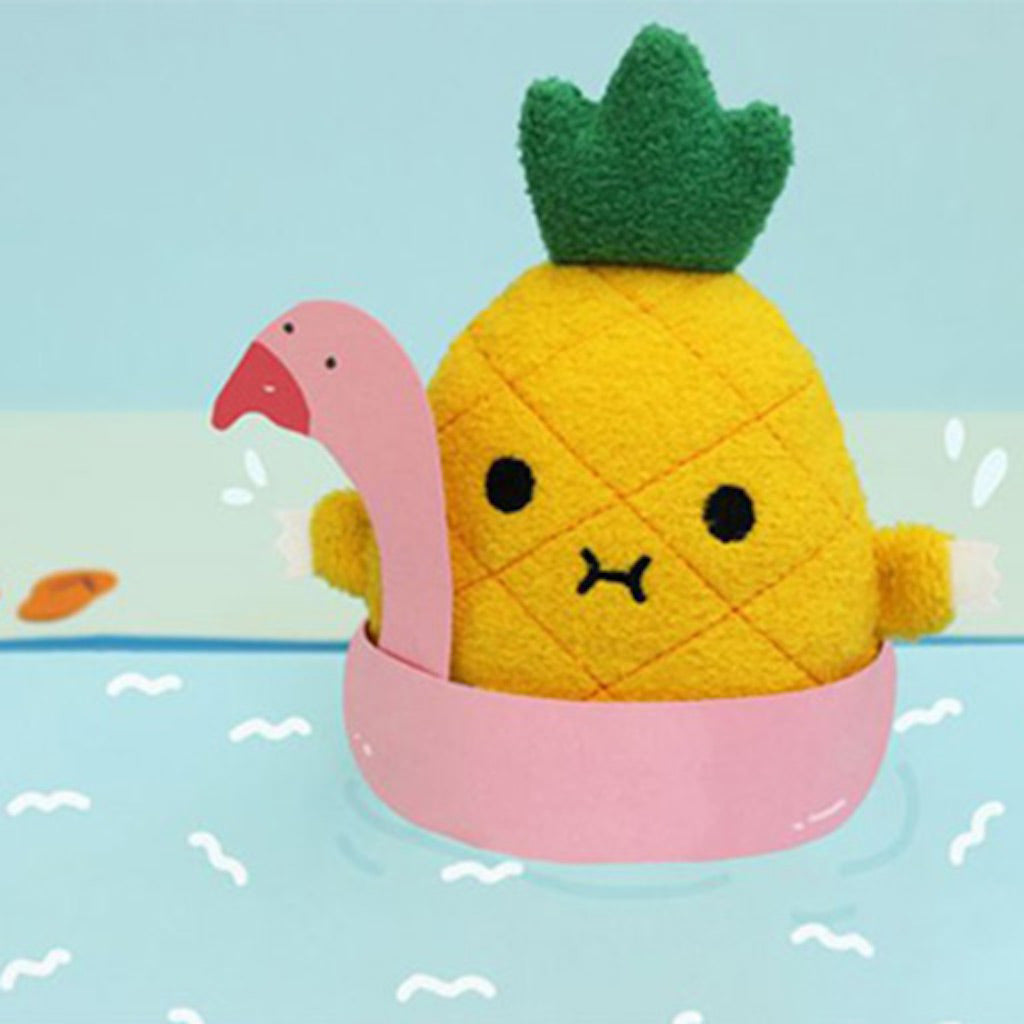 Riceananas an embroidered face pineapple childs soft squishy toy for baby to cuddle attachable strap