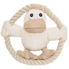 Dog Gift Duck in a Rope Soft with strong plush animal filled with 100% cotton filling and using unbleached rope