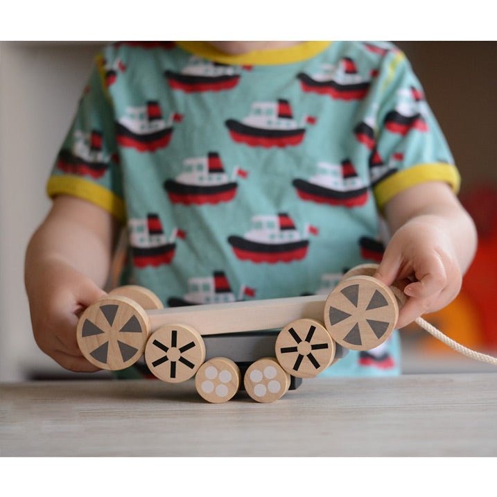 Plan Toys stacking toy with three cars which can be stacked different ways