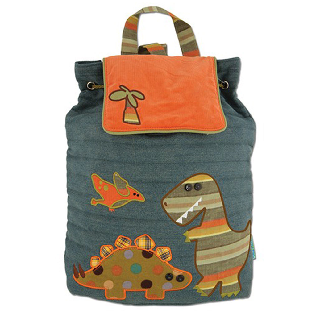 Stephen Joseph green toddler boys quilted backpack embroidered and appliquéd dinosaurs