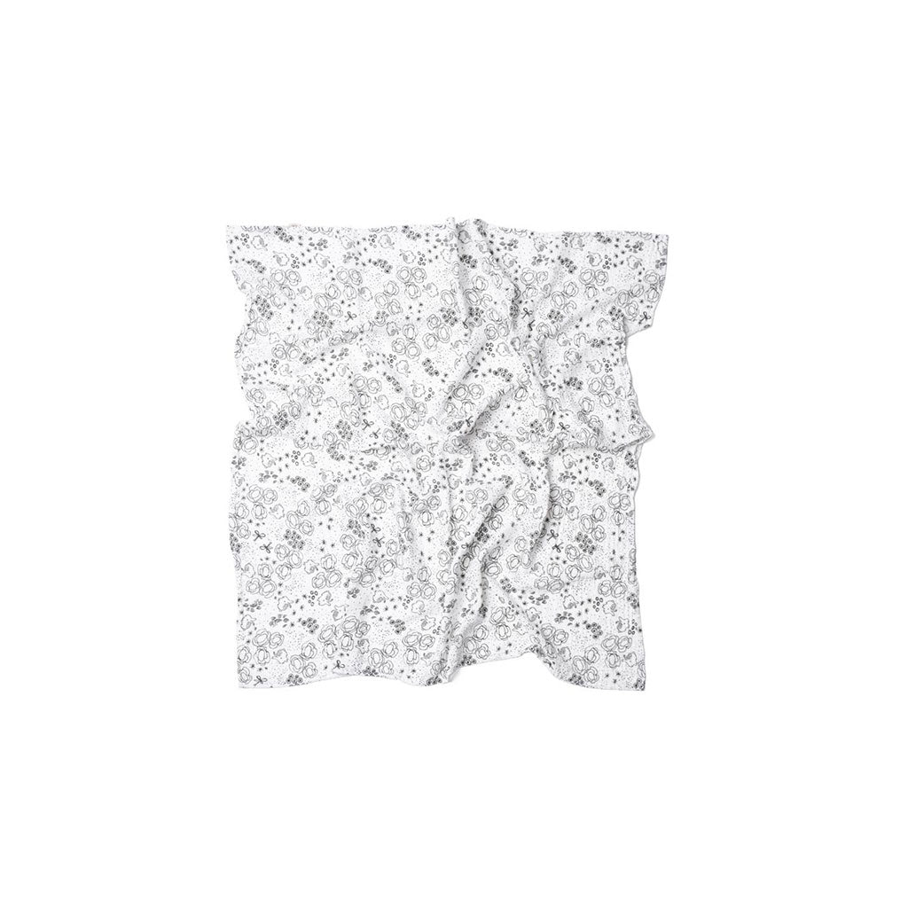 Wee Gallery eco friendly Soft Muslin swaddle blanket with black and white Bunny pattern to enhance baby's vision and stimulate brain development.