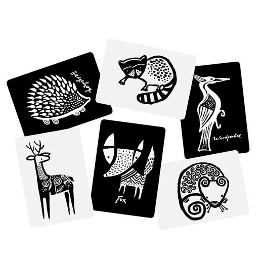 This educational boxed set from Wee Gallery includes a Fox, Hedgehog, Raccoon, Deer, Mouse and Woodpecker with the illustrations on the front